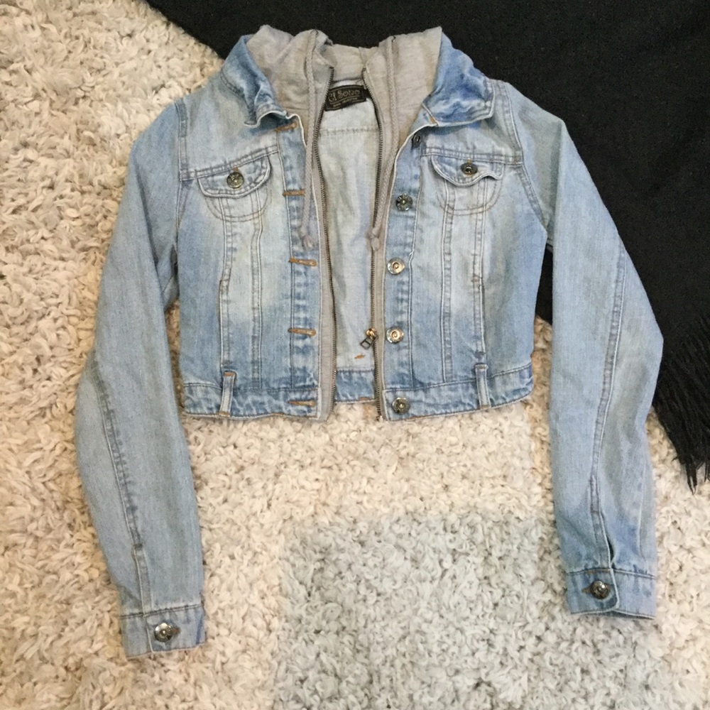 Ci Sono Cropped Denim Jacket